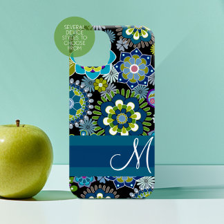 Girly Floral Pattern with Monogram Case-Mate iPhone 14 Pro Case