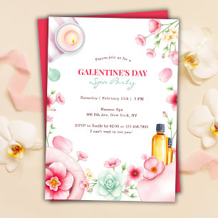 Girly Floral Relaxing Spa Party Galentine’s Day Invitation