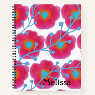 Girly Floral Watercolor   Notebook