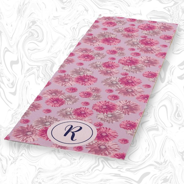 Girly Floral With Modern Pastel Flowers Gym Yoga Mat (Creator Uploaded)