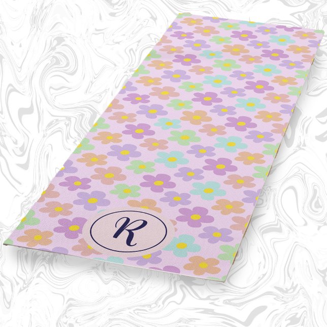 Girly Floral With Retro Daisy Flowers Gym Yoga Mat (Creator Uploaded)