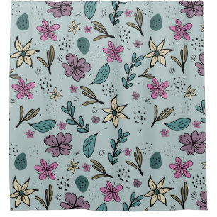 Girly Flower Art New Design Floral Aesthetic Flowe Shower Curtain