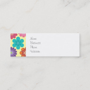 Girly Flower Power Colourful Floral Pattern Mini Business Card