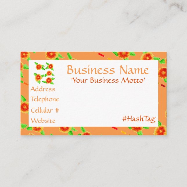 Girly Flowered Modern Discount Card (Front)