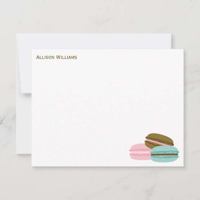 Girly French Macarons Thank You Note Cards (Front)