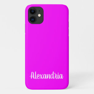 Girly FUCHSIA PINK Solid Colour iPhone 11 Case