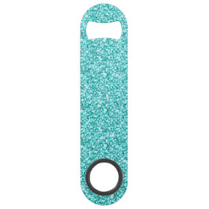Girly, Fun Aqua Blue Glitter Printed