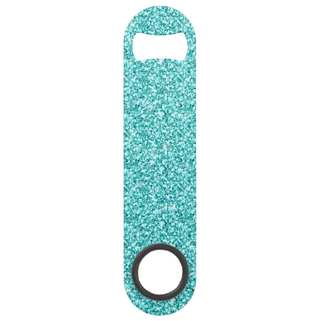 Girly, Fun Aqua Blue Glitter Printed (Front)