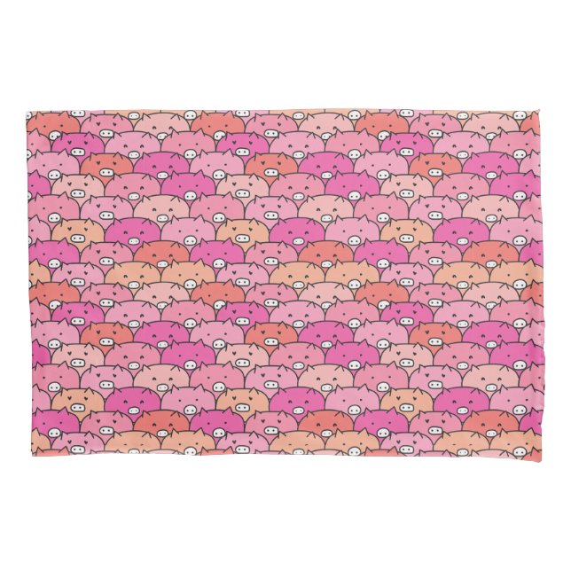Girly Funny Pig Pattern Pillowcase (Front)