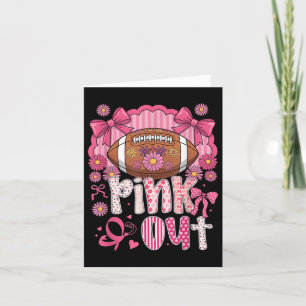 Girly Game Day Pink Out Breast Cancer Awareness Fo Card