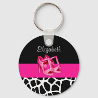 Girly Giraffe Print Cute Pink Shoes With Name