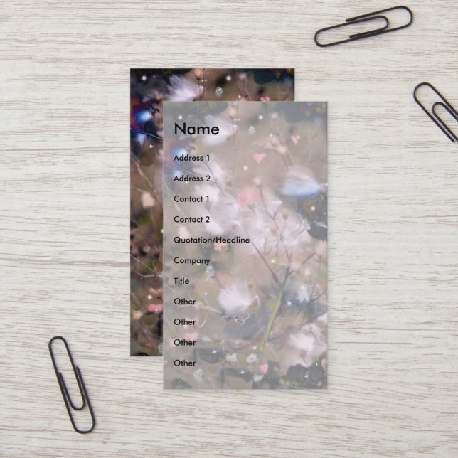 Girly Girl Flowers Template! Business Card (Front/Back In Situ)