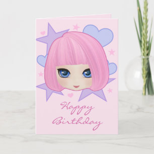 Girly Girl Marianne Birthday Card