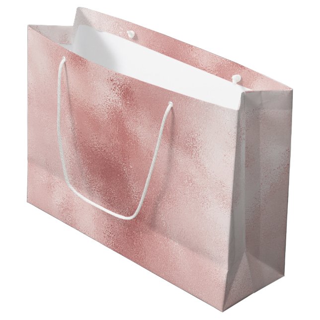 Girly Glam Blush Pink Bridal Shower Large Gift Bag (Front Angled)