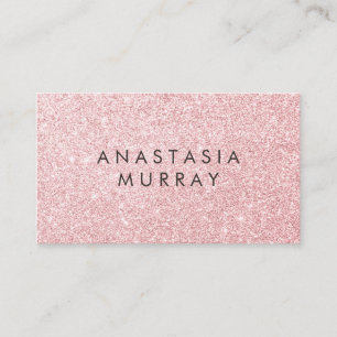 Girly & Glam Blush Pink Rose Gold Glitter Sparkles Business Card