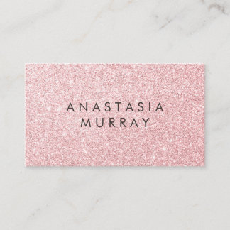 Girly & Glam Blush Pink Rose Gold Glitter Sparkles Business Card