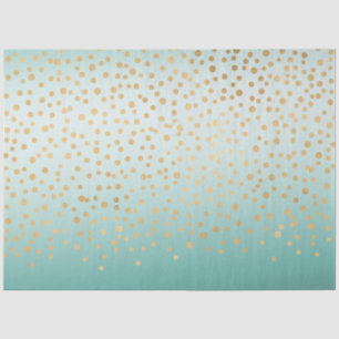 Girly Glam Gold Confetti Mint Ombre Baby Shower Tissue Paper