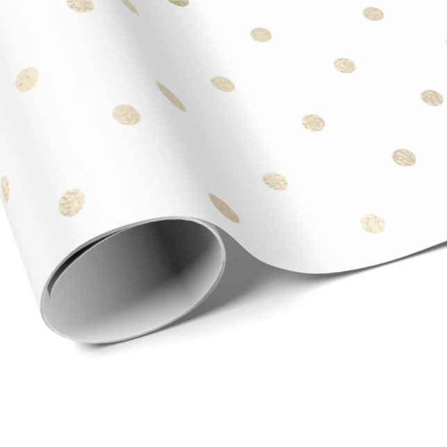 Girly Glam Gold Dots Wrapping Paper (Roll Corner)