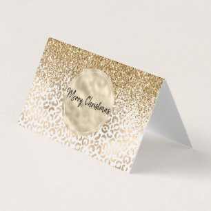 Girly Glam Gold Leopard Print Glitter Sparkle