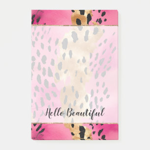 Girly Glam Gold Pink Black Leopard  Post-it Notes