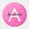 Girly Glam Hot Pink Glitter Sparkles Monogram Name