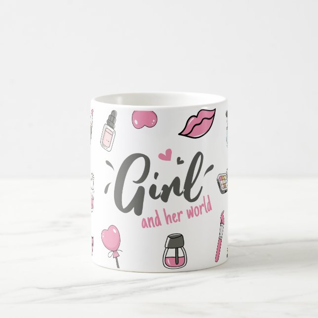 Girly Glam Makeup Lover's  Coffee Mug (Center)