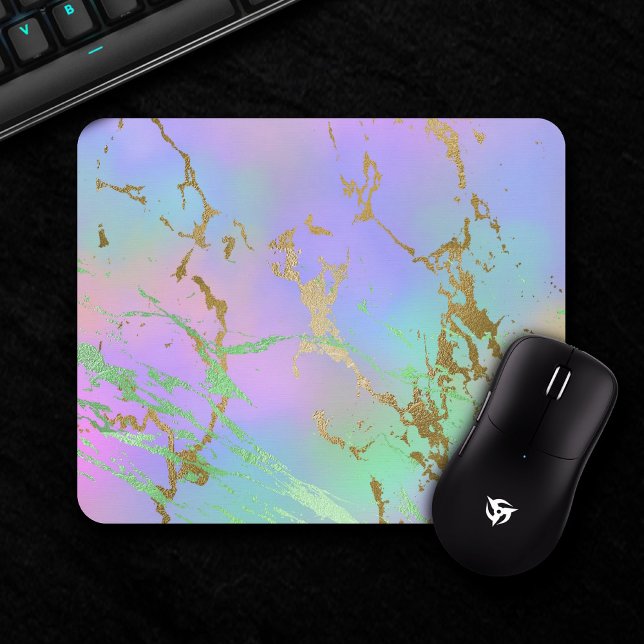 Girly Glam Marble | Trendy Playful Pastel Ombre Mouse Pad (Creator Uploaded)