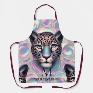 Girly Glam Opal Leopard Print All-Over Print Apron