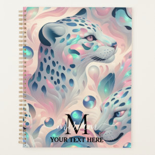Girly Glam Opal Leopard Print Office School Planner