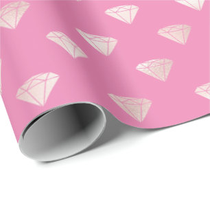 Girly Glam Pink Diamonds Wrapping Paper