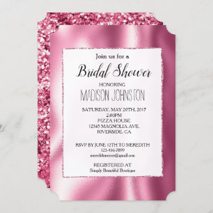 Girly Glam Pink Invitation