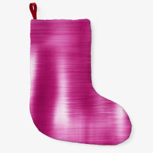 Girly Glam Pink White Streaks Small Christmas Stocking