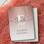 Girly Glam Rose Gold Glitter Elegant Monogram Name iPad Mini Cover<br><div class="desc">Elevate your iPad Air with our Girly Glam Rose Gold Glitter Elegant Monogram Name iPad Air Cover! Featuring a stunning rose gold glitter to white transition texture, this cover adds a touch of glamour to your device. Personalise it with your monogram in bold white text and your script name in...</div>