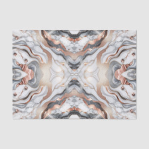 Girly Glam Rose Gold Silver & White Marble  Tissue Paper