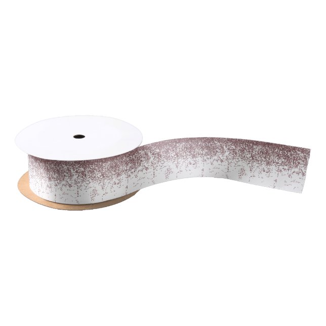 Girly Glamourous Faux Rose Gold Glitter White Satin Ribbon (Spool)