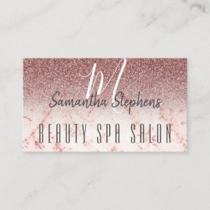 Girly Glamourous Pinkish Glittering Hair SPA Salon Business Card