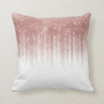 Girly Glamourous Rose Gold Glitter Striped Gradien Cushion<br><div class="desc">This glamourous, modern, and girly design if perfect for the elegant fashionista. It features a faux printed sparkly rose gold glitter sequin striped ombre gradient on top of a simple white background. It's pretty, beautiful, and girly! ***IMPORTANT DESIGN NOTE: For any custom design request such as matching product requests, colour...</div>