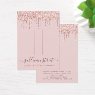 Girly Glitter Drip Hair Clip Jewelry Display Card