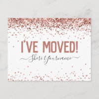 Girly Glitter I've Moved Personalised