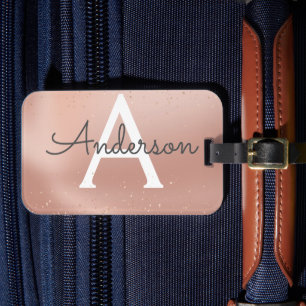 Girly Glitter Name Luggage Tag