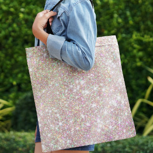 Girly Glitter Pink Rose Gold All-Over Print Tote