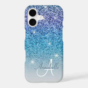 Girly glitter rainbow monogram