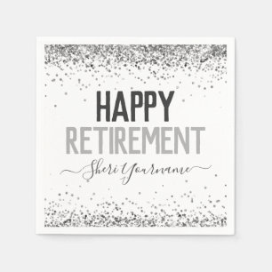 Girly Glitter Retirement Party Napkin