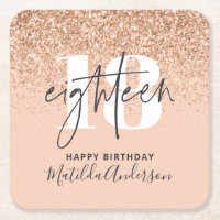 Girly glitter sparkle modern 18th birthday party