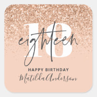Girly glitter sparkle modern 18th birthday party