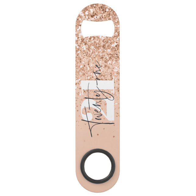 Girly glitter sparkle modern 21st birthday party  (Front)