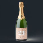Girly glitter sparkle modern 21st birthday party  sparkling wine label<br><div class="desc">Girly glitter sparkle modern 21st birthday party bottle lable. Part of a collection.</div>