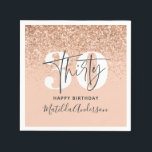 Girly glitter sparkle modern 30th birthday party napkin<br><div class="desc">Girly glitter sparkle modern 30th birthday party decor napkins. Part of a collection.</div>