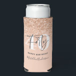 Girly glitter sparkle modern 40th birthday party seltzer can cooler<br><div class="desc">Girly glitter sparkle modern 40th birthday party. Part of a collection.</div>