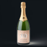 Girly glitter sparkle modern 40th birthday party sparkling wine label<br><div class="desc">Girly glitter sparkle modern 40th birthday party decor. Part of a collection.</div>